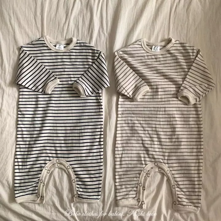 Night Bebe - Korean Baby Fashion - #babyoutfit - Stripes Bodysuit - 11