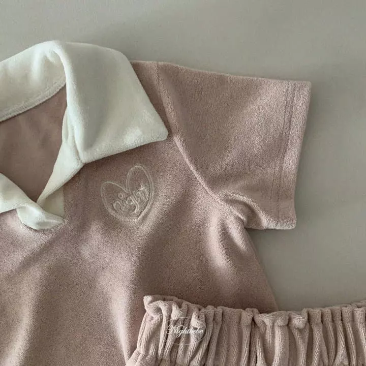 Night Bebe - Korean Baby Fashion - #babyoutfit - Terry Night Top Bottom Set - 10