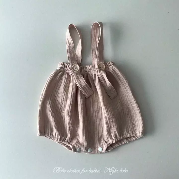 Night Bebe - Korean Baby Fashion - #babyoutfit - Yoru Dungareed Bloomer - 7
