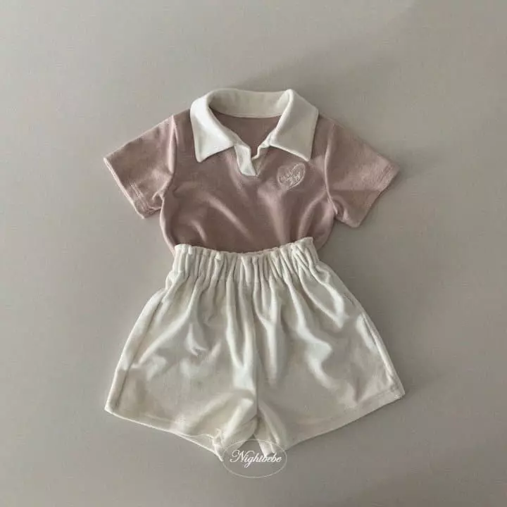 Night Bebe - Korean Baby Fashion - #onlinebabyboutique - Terry Night Top Bottom Set - 12