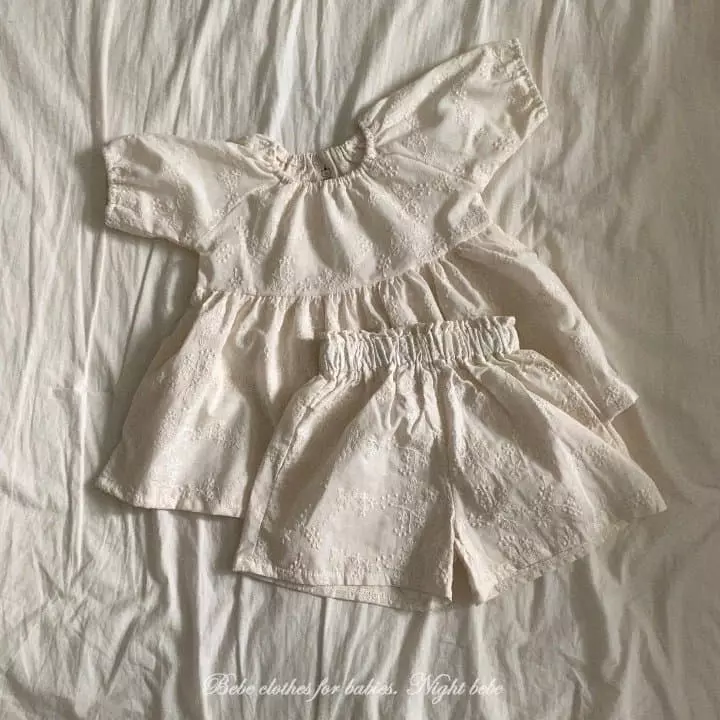 Night Bebe - Korean Baby Fashion - #smilingbaby - Flower Embroidery Shorts - 7