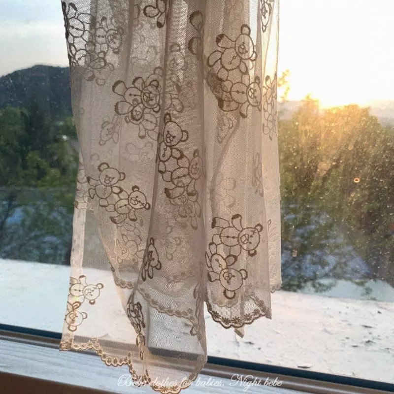 Night Bebe - Korean Children Fashion - #prettylittlegirls - Bear Embrodiery Lace Blanket