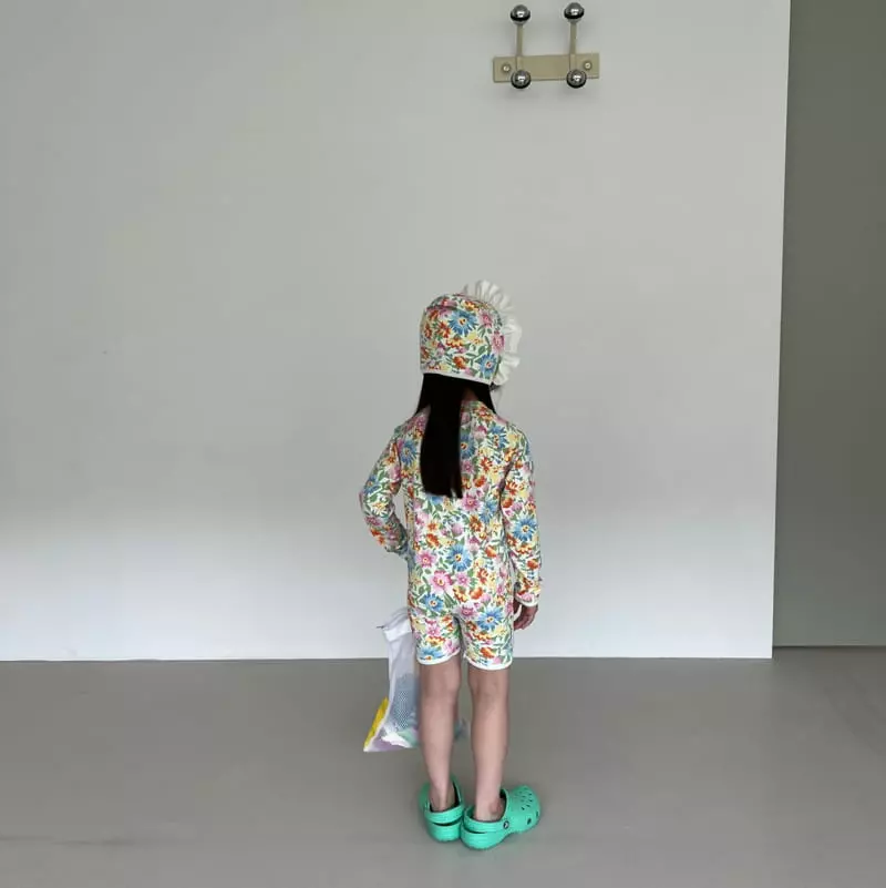 O Wa - Korean Children Fashion - #childrensboutique - Flower Frill Swim Hat - 4