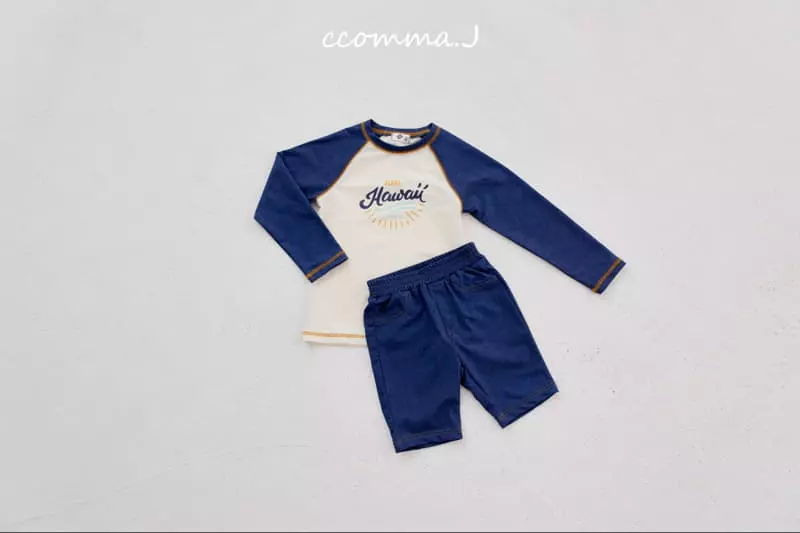Oda - Korean Children Fashion - #kidzfashiontrend - Denim Rashguard Set - 11