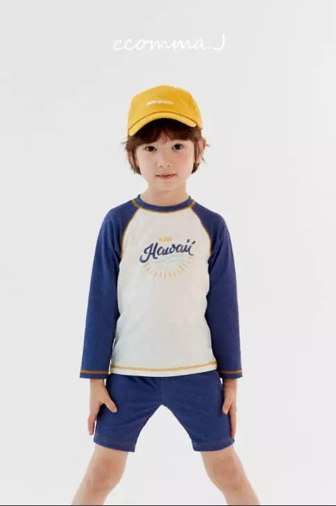 Oda - Korean Children Fashion - #todddlerfashion - Denim Rashguard Set