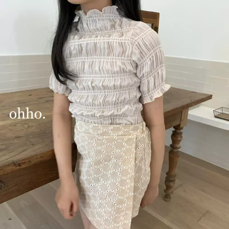 Ohho - Korean Children Fashion - #stylishchildhood - Embrodiery Wrap Skirt Pants - 4