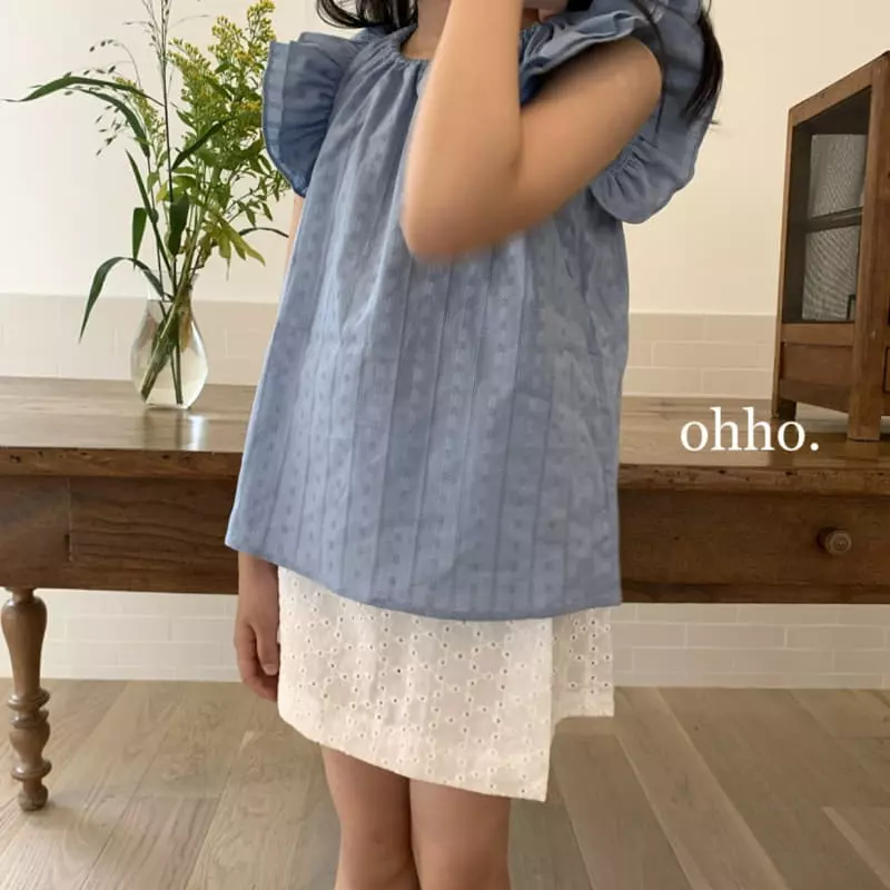 Ohho - Korean Children Fashion - #fashionkids - Embrodiery Wrap Skirt Pants - 8