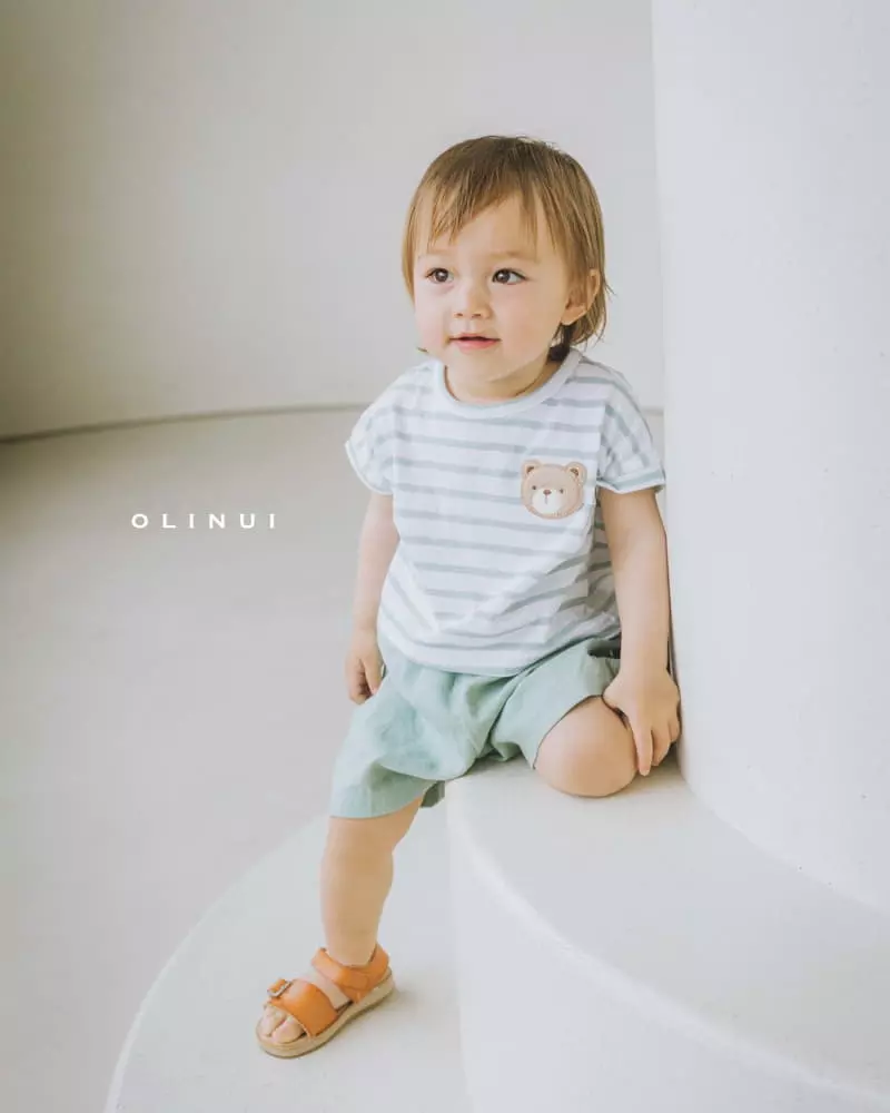 Olinui - Korean Baby Fashion - #babyboutique - Magic Bear Button Tee - 3