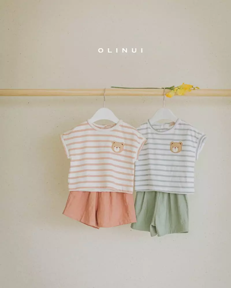 Olinui - Korean Baby Fashion - #babyboutique - Magic Bear Button Tee - 4