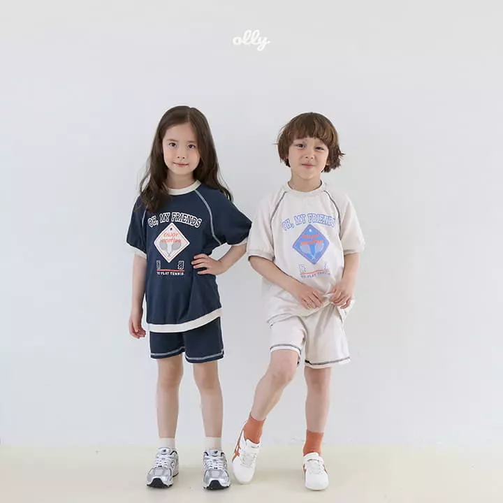 Ollymarket - Korean Children Fashion - #discoveringself - Friends Top Bottom Set - 3