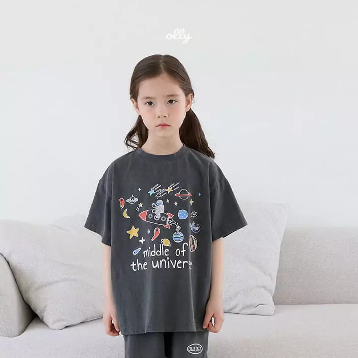 Ollymarket - Korean Children Fashion - #prettylittlegirls - Space Pigment Tee - 4