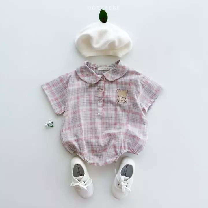 Oott Bebe - Korean Baby Fashion - #babyboutique - Coou Check Bodysuit - 5