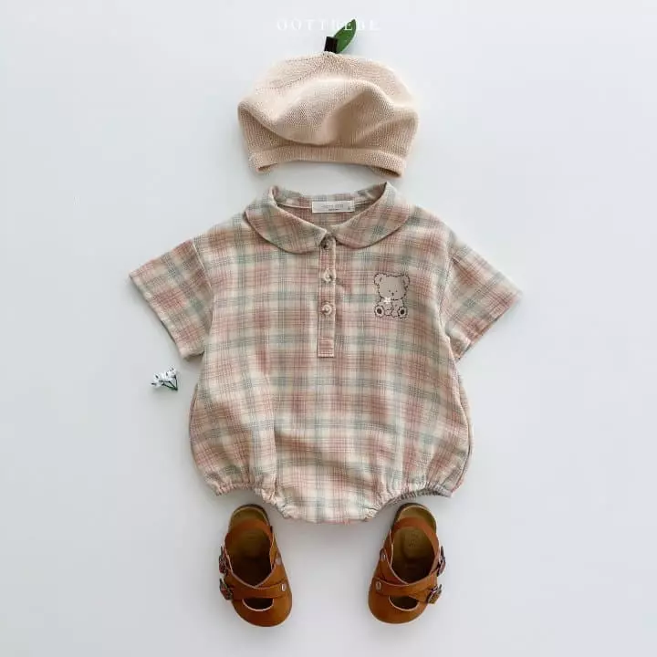 Oott Bebe - Korean Baby Fashion - #babyboutiqueclothing - Coou Check Bodysuit - 6