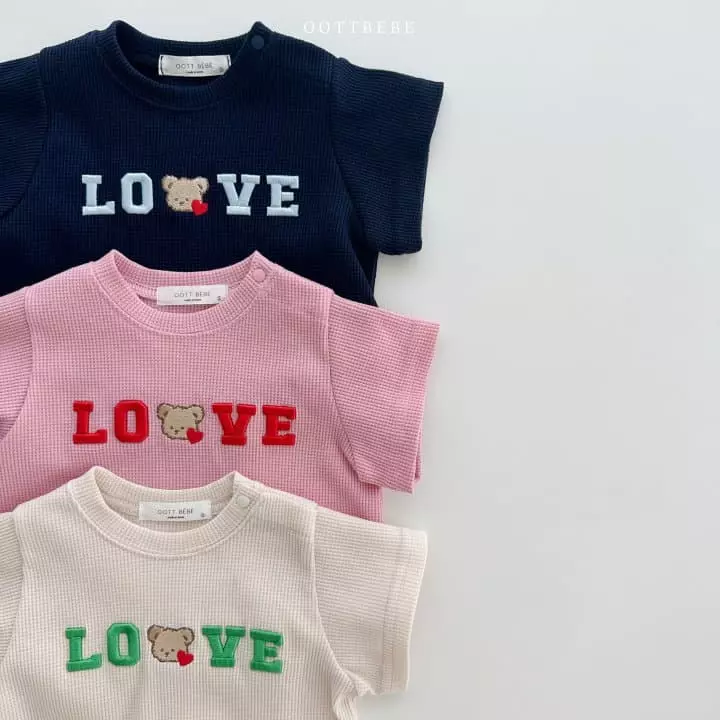 Oott Bebe - Korean Baby Fashion - #babyboutique - Love Waffle Bloomer Set - 4