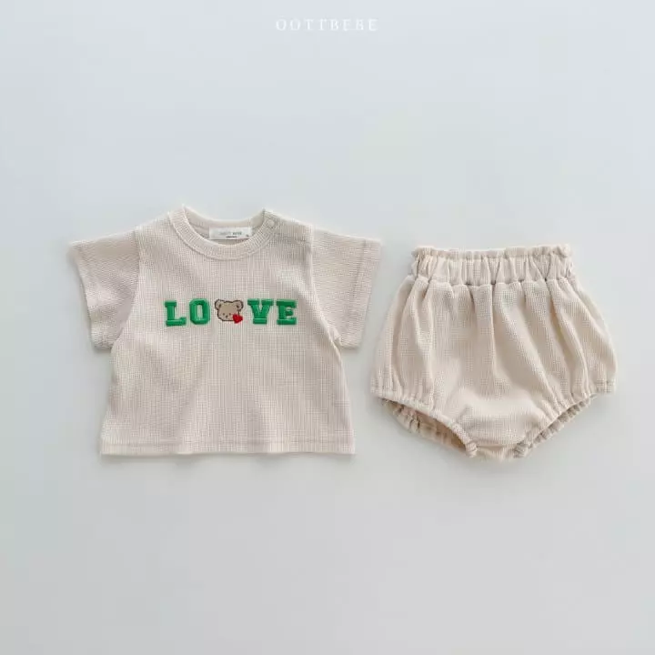 Oott Bebe - Korean Baby Fashion - #babyfashion - Love Waffle Bloomer Set - 6