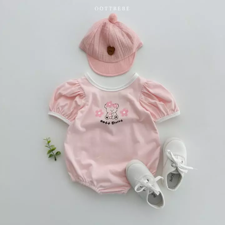 Oott Bebe - Korean Baby Fashion - #babyfever - Daisy Puff Bodysuit