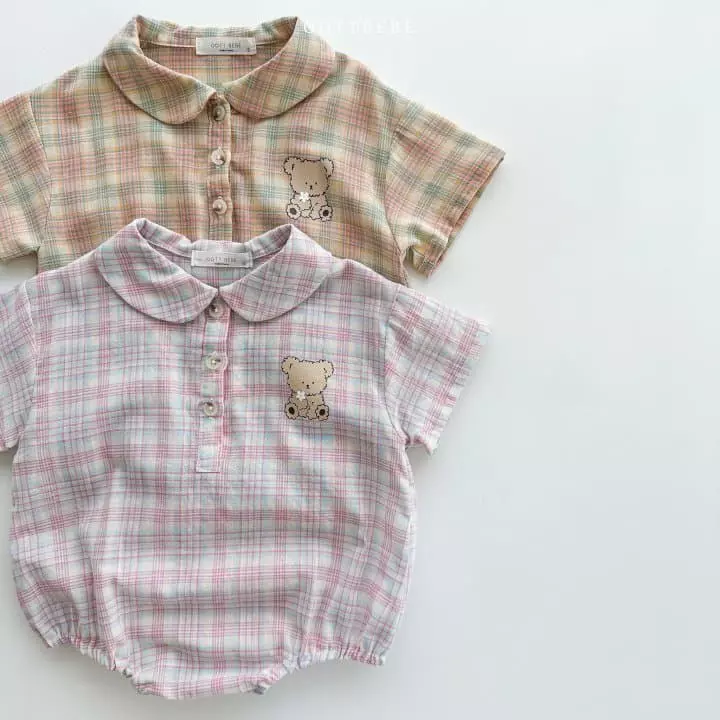 Oott Bebe - Korean Baby Fashion - #babygirlfashion - Coou Check Bodysuit - 10
