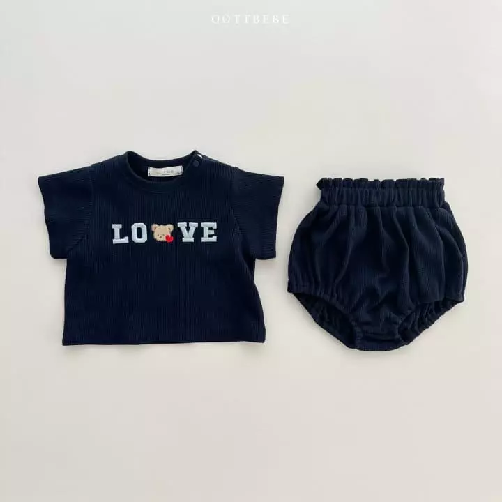 Oott Bebe - Korean Baby Fashion - #babygirlfashion - Love Waffle Bloomer Set - 8