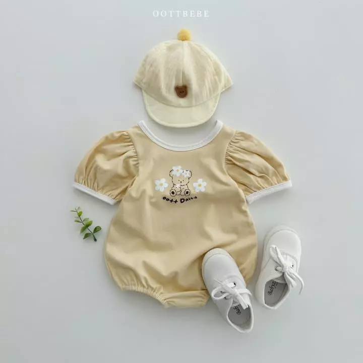 Oott Bebe - Korean Baby Fashion - #babygirlfashion - Daisy Puff Bodysuit - 2