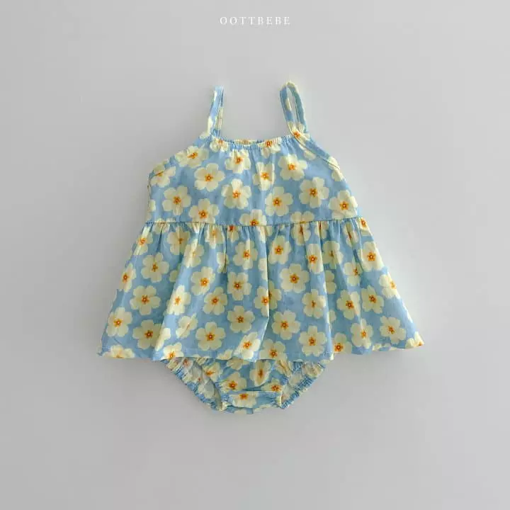 Oott Bebe - Korean Baby Fashion - #babyootd - Garden Sleeveless Bodysuit Bloomer Set