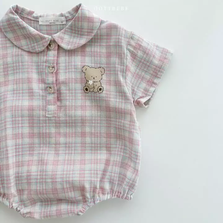 Oott Bebe - Korean Baby Fashion - #onlinebabyshop - Coou Check Bodysuit - 3