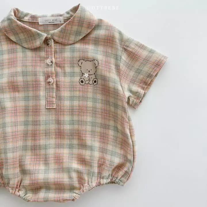 Oott Bebe - Korean Baby Fashion - #onlinebabyshop - Coou Check Bodysuit - 4