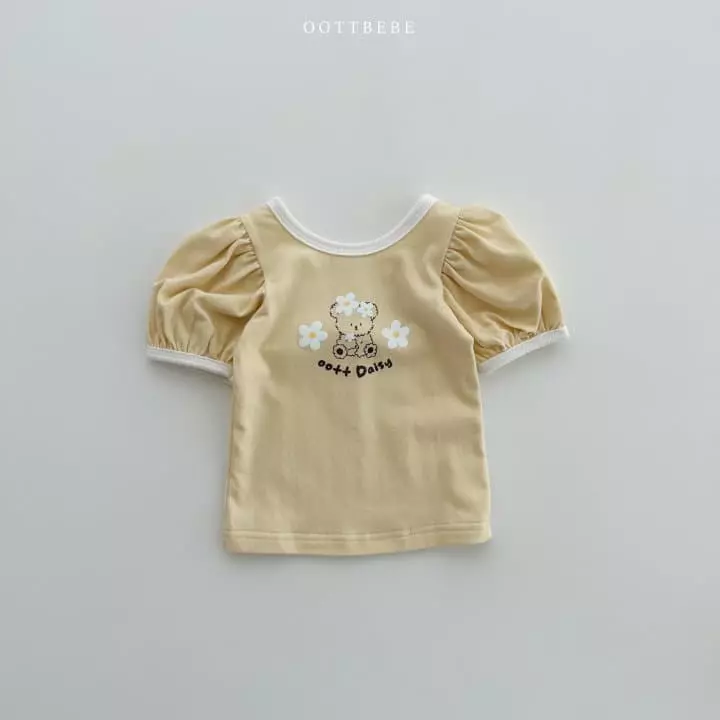 Oott Bebe - Korean Children Fashion - #kidzfashiontrend - Daisy Puff Tee - 4