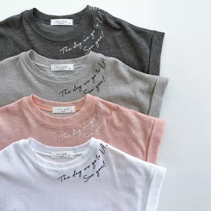Oott Bebe - Korean Children Fashion - #designkidswear - Lettering Roll-up Tee - 9