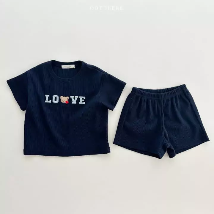Oott Bebe - Korean Children Fashion - #discoveringself - Love Waffle Top Bottom Set - 7