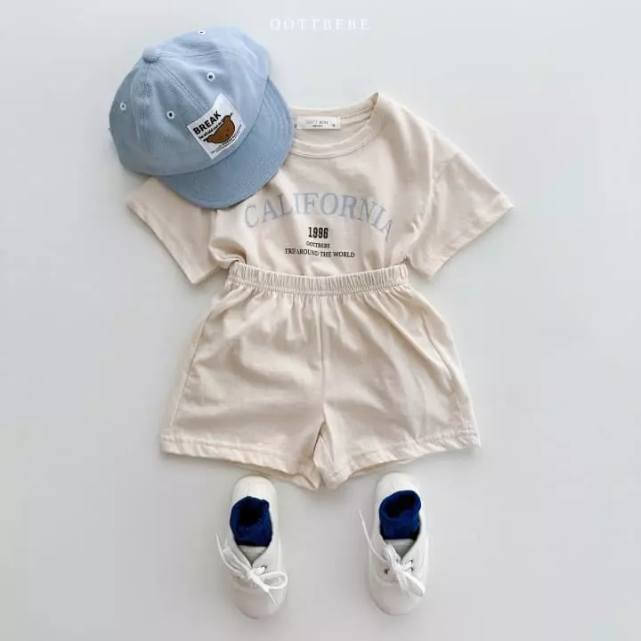 Oott Bebe - Korean Children Fashion - #kidsshorts - California Top Bottom Set - 2