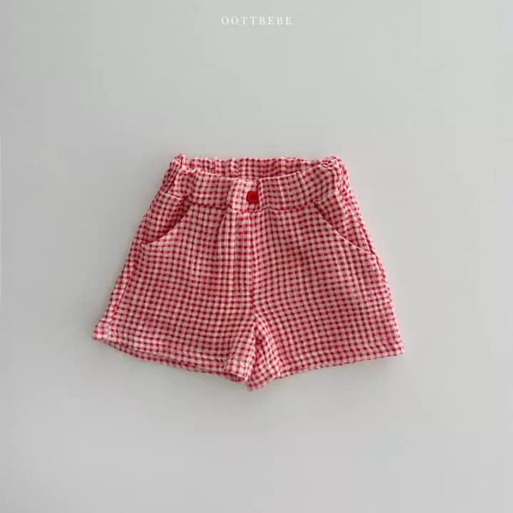 Oott Bebe - Korean Children Fashion - #fashionkids - M Check Shorts - 4