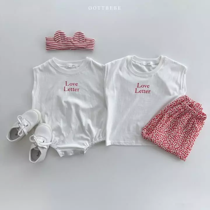 Oott Bebe - Korean Children Fashion - #kidsstore - Love Letter Sleeveless - 11