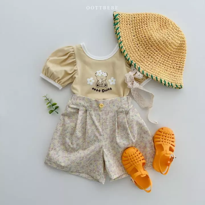 Oott Bebe - Korean Children Fashion - #kidsstore - Daisy Puff Tee - 2