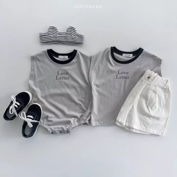 Oott Bebe - Korean Children Fashion - #kidzfashiontrend - Love Letter Sleeveless - 12