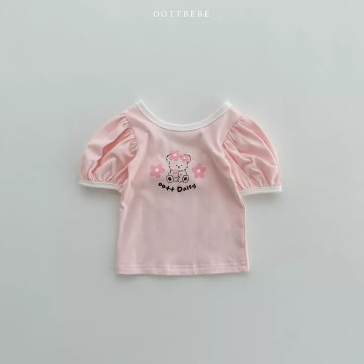 Oott Bebe - Korean Children Fashion - #kidzfashiontrend - Daisy Puff Tee - 3