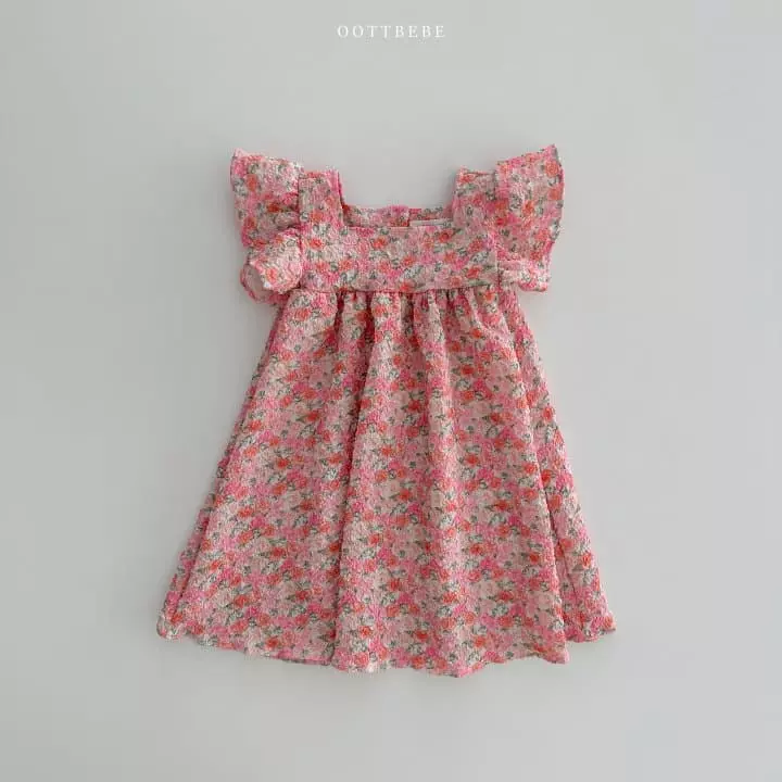 Oott Bebe - Korean Children Fashion - #kidzfashiontrend - Pong Pong Frill One-piece