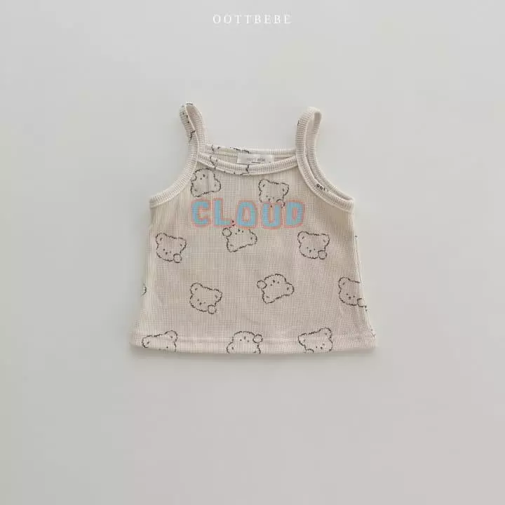 Oott Bebe - Korean Children Fashion - #littlefashionista - Cloud Waffle String Sleeveless