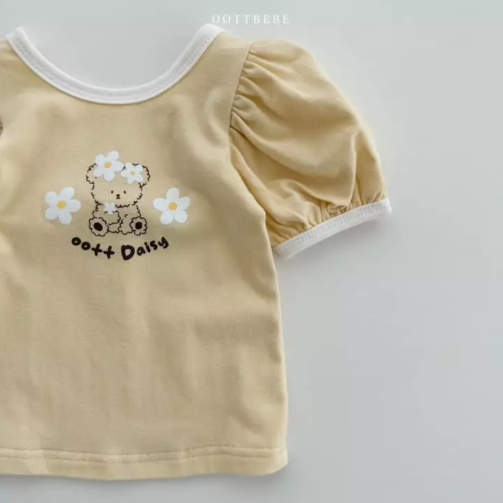 Oott Bebe - Korean Children Fashion - #todddlerfashion - Daisy Puff Tee - 9