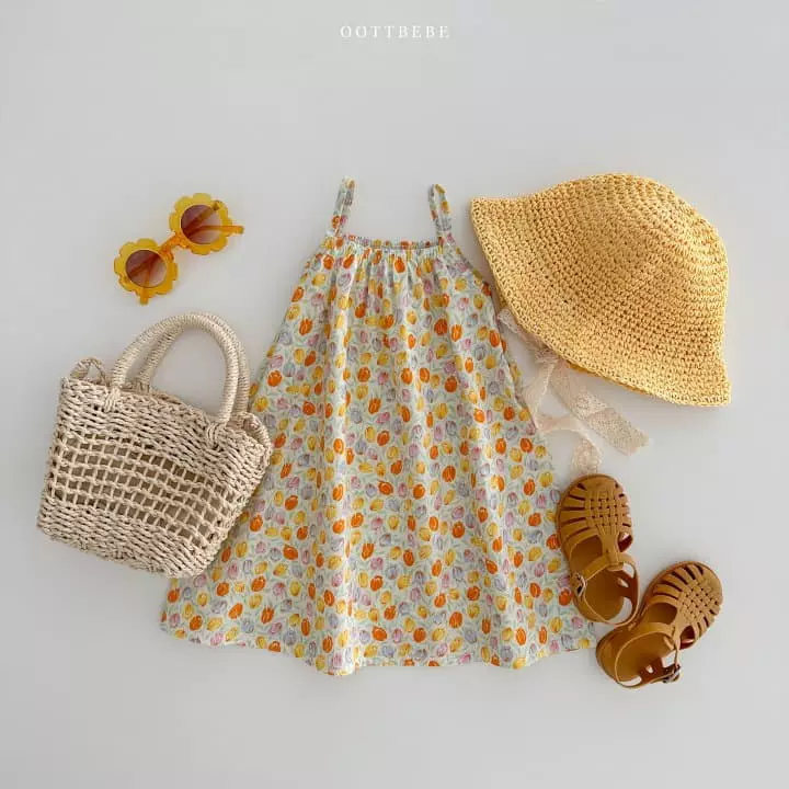 Oott Bebe - Korean Children Fashion - #todddlerfashion - Garden SLEeveless One-piece - 5