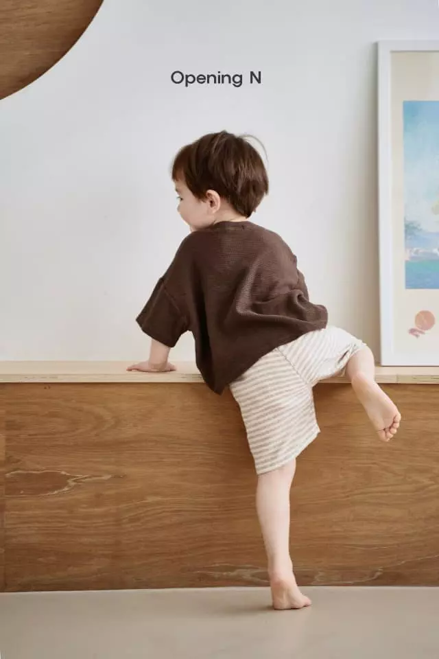 Opening & - Korean Children Fashion - #kidzfashiontrend - Snad Waffle Tee - 4