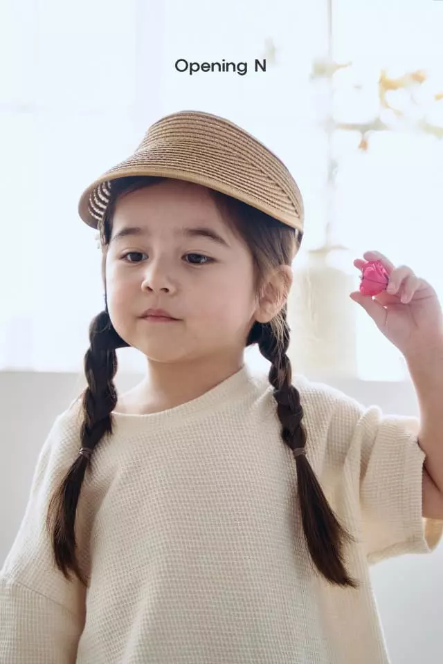 Opening & - Korean Children Fashion - #kidzfashiontrend - Snad Waffle Tee - 3