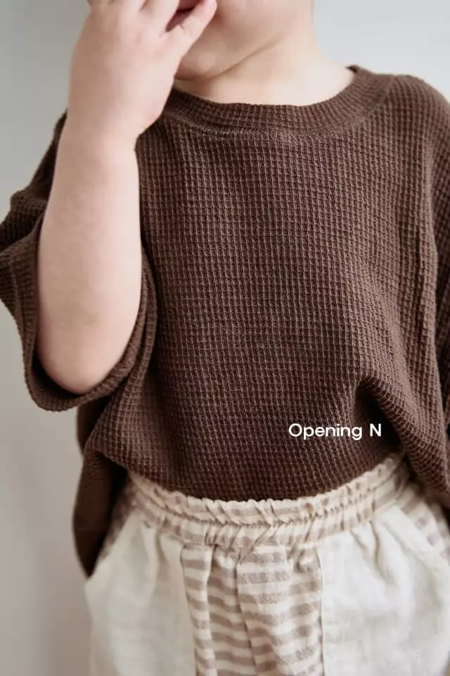 Opening & - Korean Children Fashion - #magicofchildhood - Snad Waffle Tee - 6