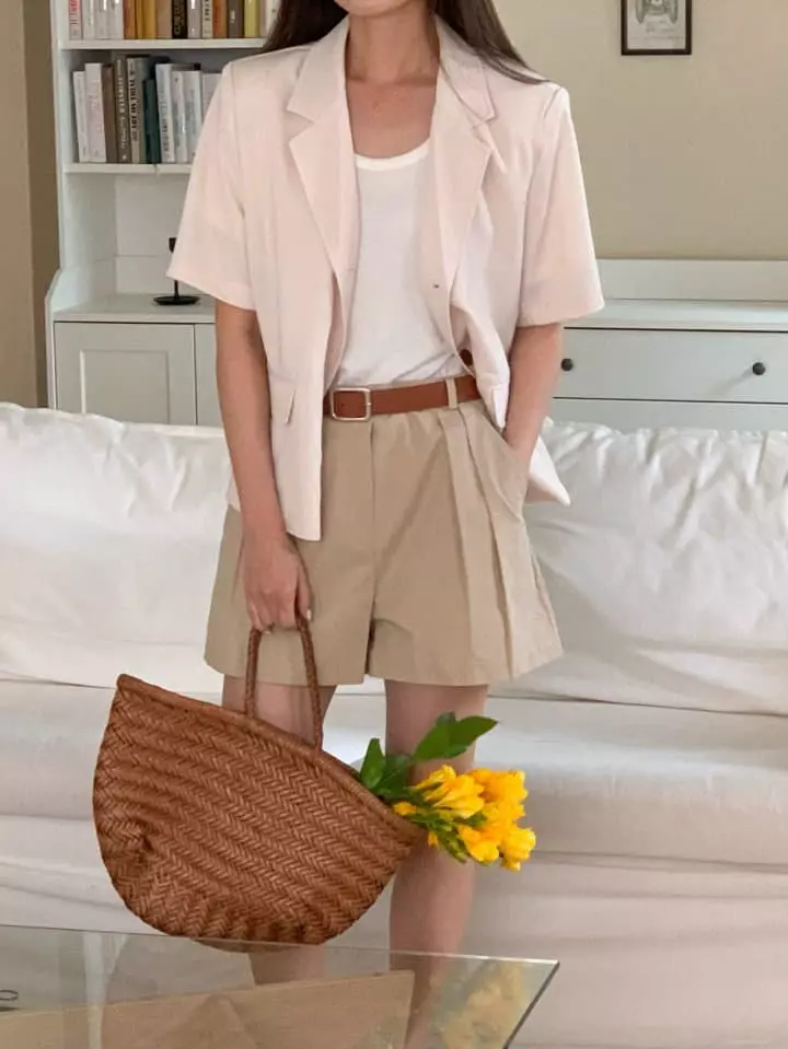 Osense - Korean Women Fashion - #momslook - Short Low Pintuck Pants - 3