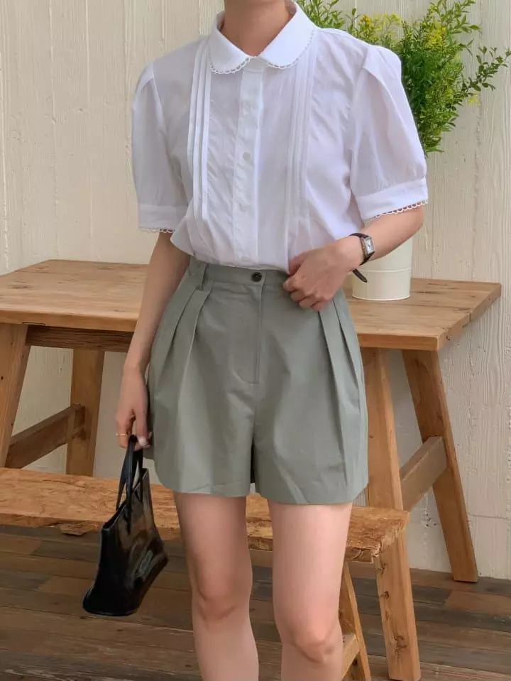 Osense - Korean Women Fashion - #momslook - Short Low Pintuck Pants - 7