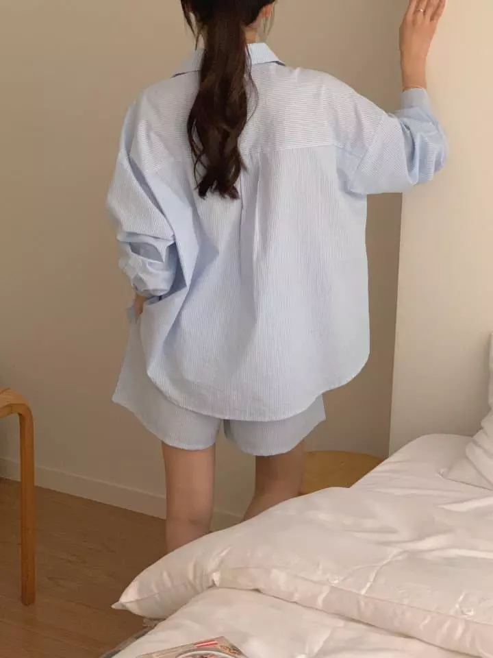 Osense - Korean Women Fashion - #womensfashion - Stripes Plan Shirt - 4