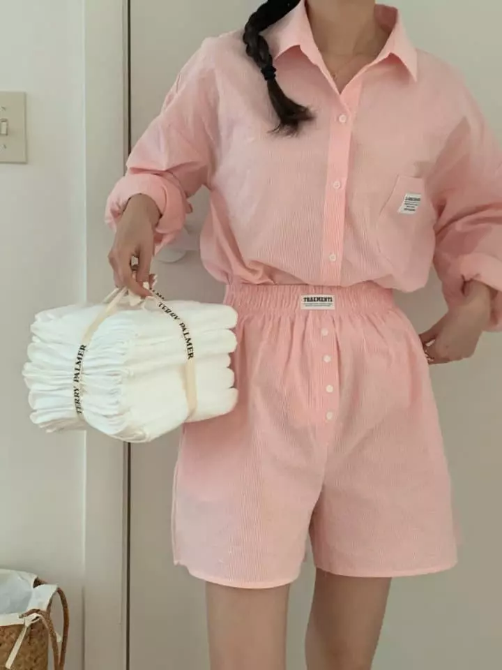 Osense - Korean Women Fashion - #momslook - Stripes Plan Shirt - 6