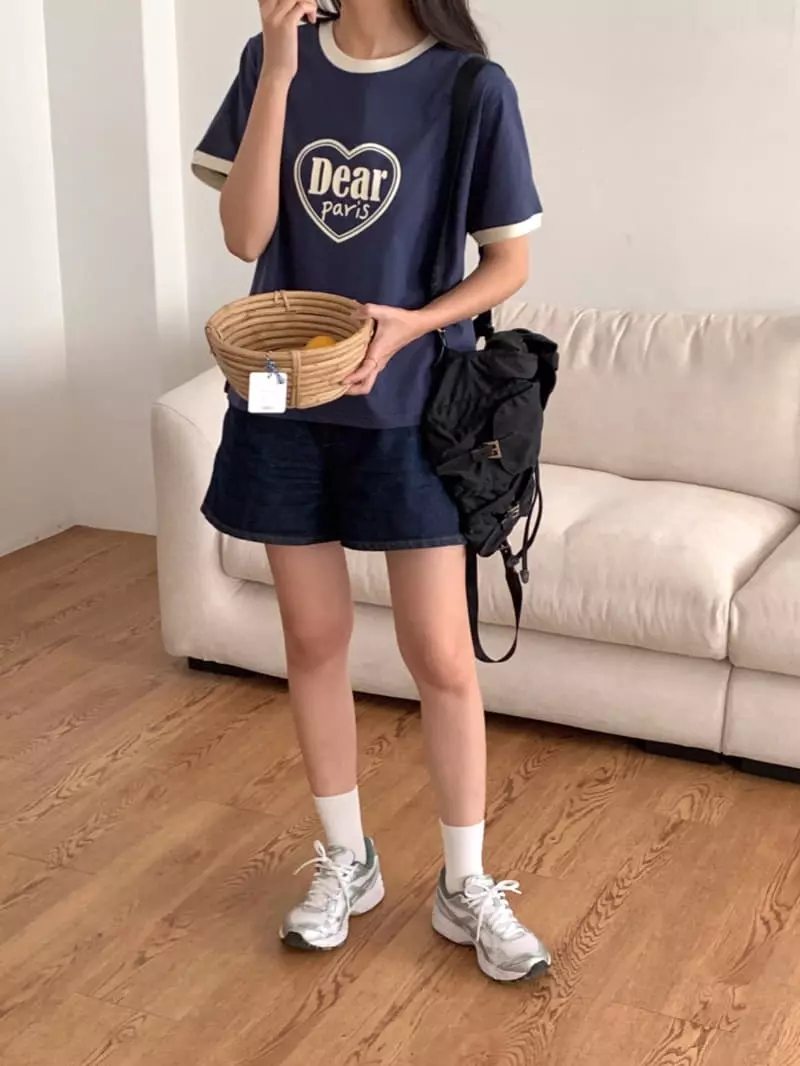 Osense - Korean Women Fashion - #momslook - Dear Color Heart Tee - 6