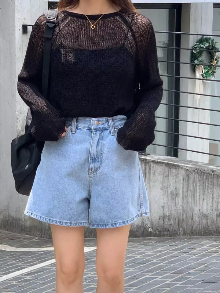 Osense - Korean Women Fashion - #momslook - Bear R Summer Knit Tee - 10