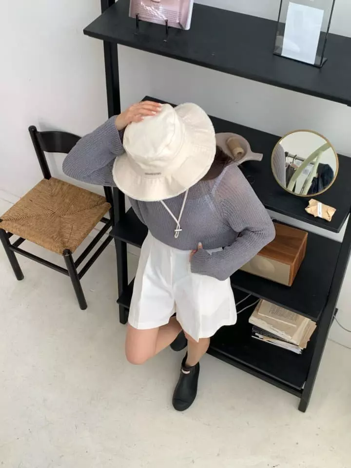 Osense - Korean Women Fashion - #momslook - Bear R Summer Knit Tee - 6