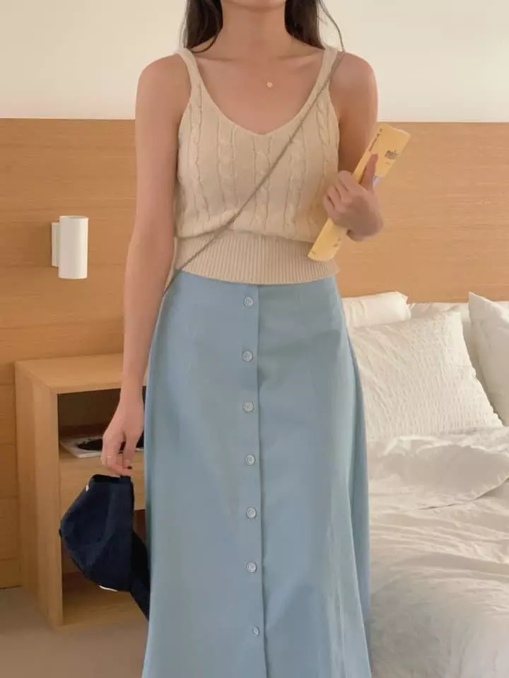 Osense - Korean Women Fashion - #momslook - Polapo Sleeveless - 7